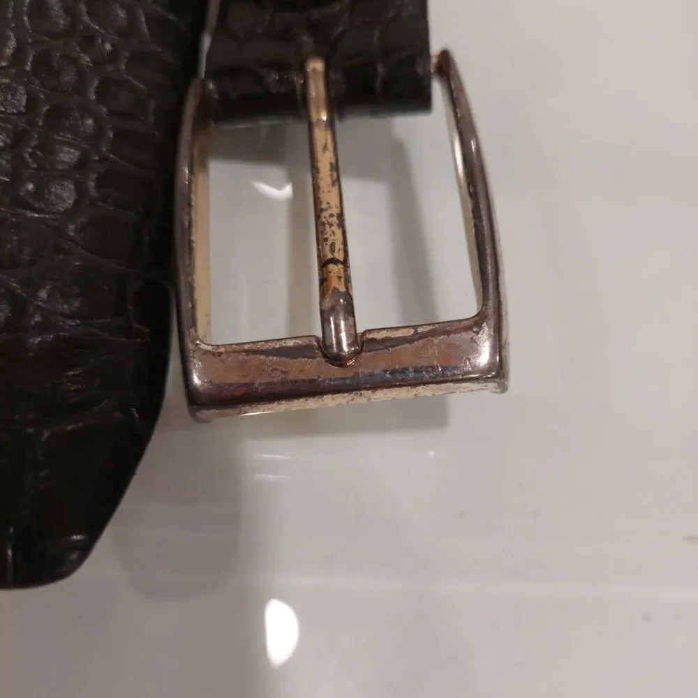 Martin Dingman Alligator Grain Italian Calfskin Belt Mens 105/42 Black Leather
